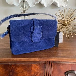 NWT Vibrant navy suede bag from Banana Republic